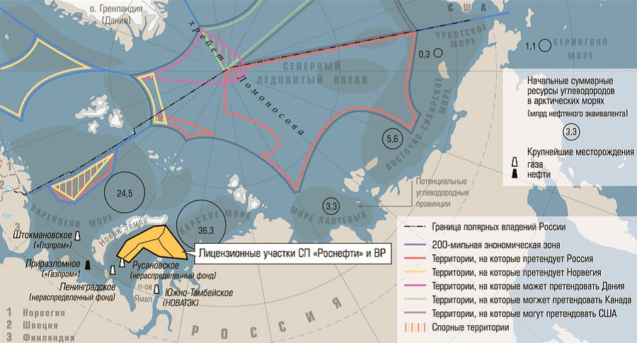 Карта территориальных вод россии в арктике