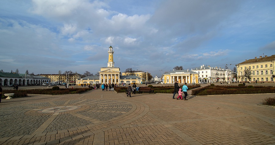 Площадь сковорода в костроме фото Центральная (Сусанинская) площадь в Костроме