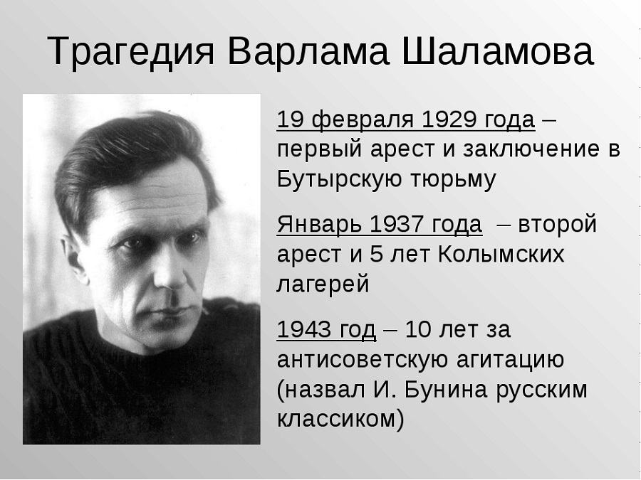 Презентация жизнь и творчество шаламова 11 класс